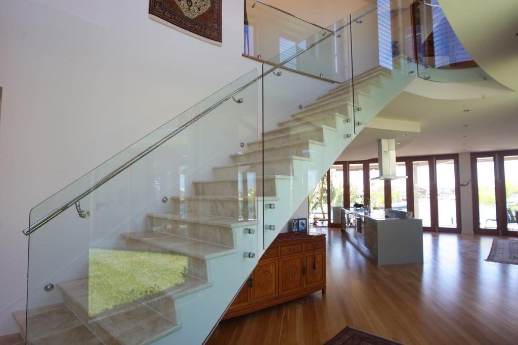 Stairway with glass balustrade