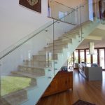 Stairway with glass balustrade