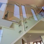Frameless glass balustrade in stairway
